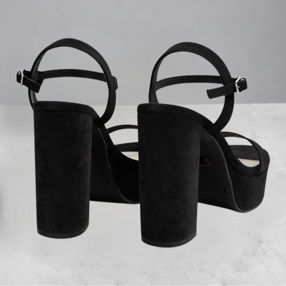 NEW Wild Diva Lounge Microfiber Suede Block Heel Sandals